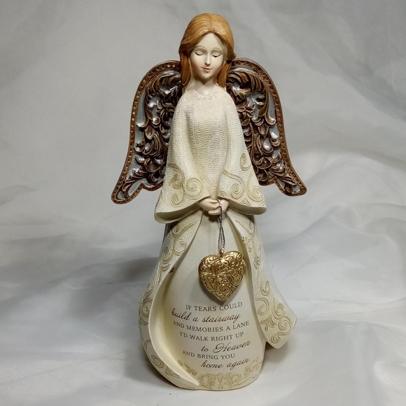 Youngs Inc. Angel Figurine Gold Heart - Picture 7 of 9